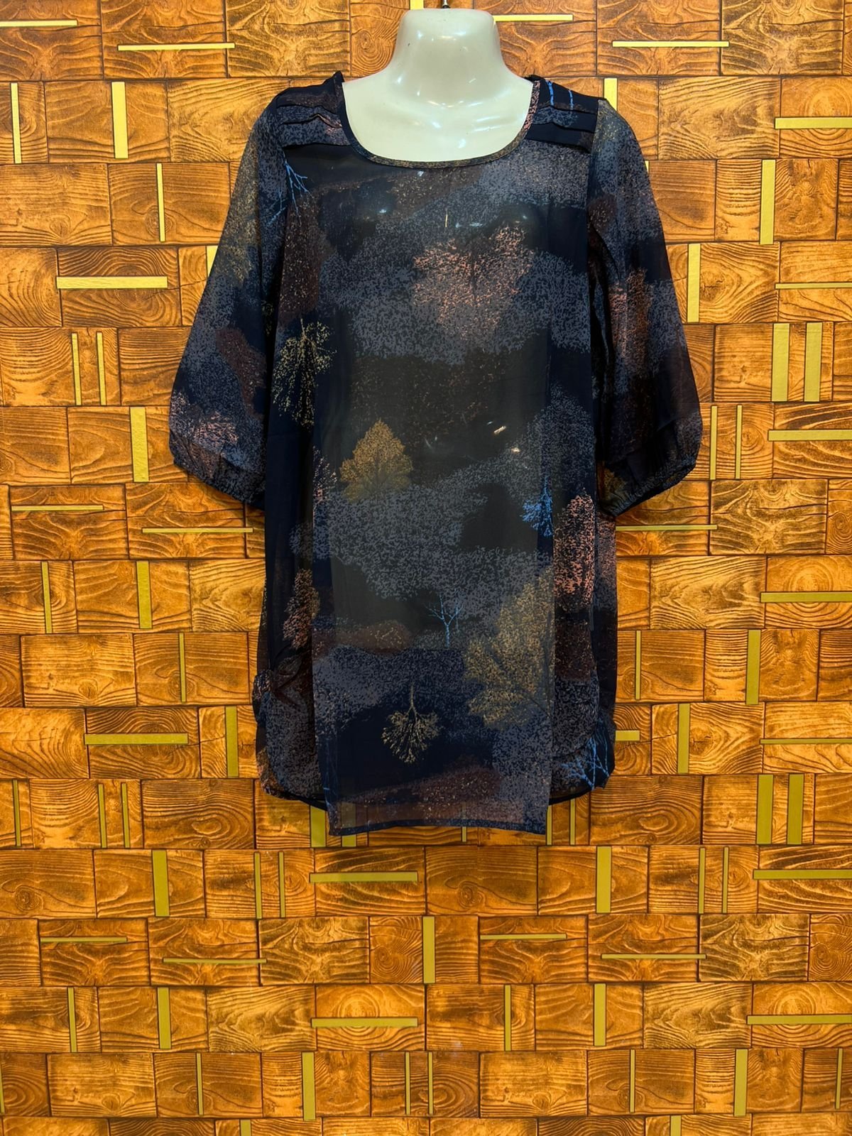 Long top medium chiffon see-through length 32 chest 20