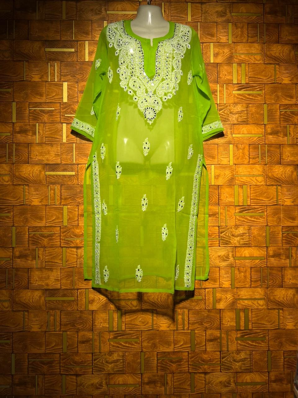 Indian Kurti medium chiffon see-through chest 20 length 45