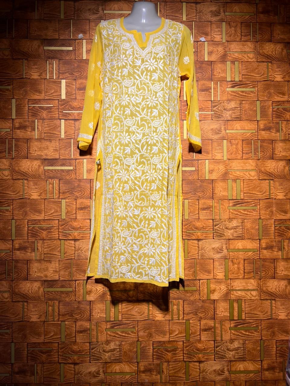 Indian Kurti small chiffon see-through chest 20 length 44
